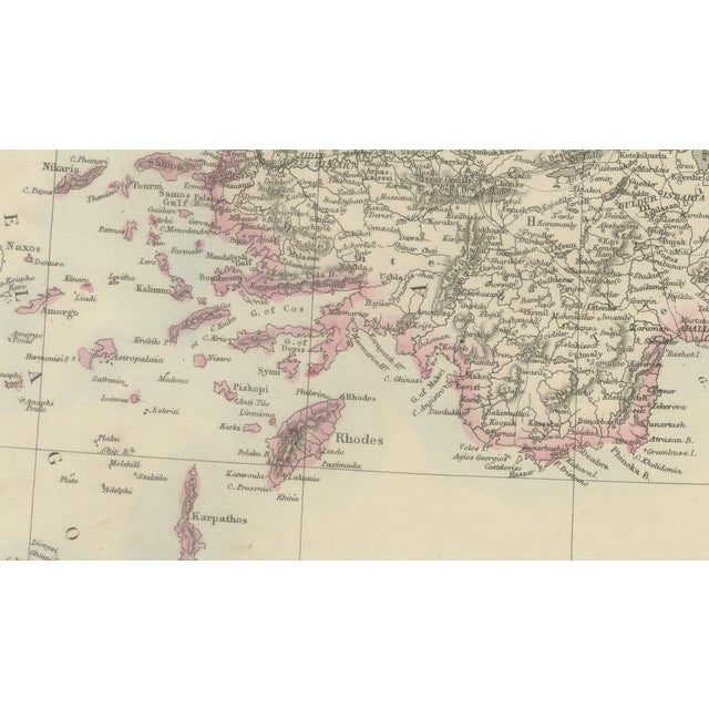 Black Antique Map of Asia Minor Turkey by Edward Weller, 1863 For Sale - Image 8 of 9