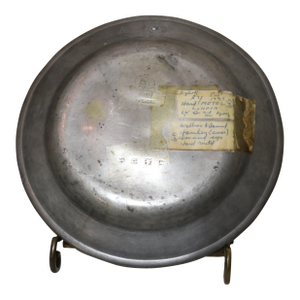 Share Rare Antique 18th Century Master William Cowell Forged Pewter Dinner Plate Dish