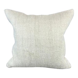 20 x 20 Hemp Pillow Turkish Cushion Natural Grayish White Pillow Cushion Cover For Sale