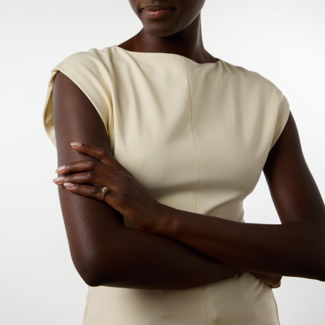 1930s 1930s Art Deco Diamond 14k Yellow Gold Two Tone Engagement Ring, Size 4.75 For Sale - Image 5 of 6