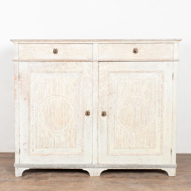 Gustavian (Swedish) Early 19th Century Original Painted Swedish Tall Pine Sideboard For Sale - Image 3 of 15
