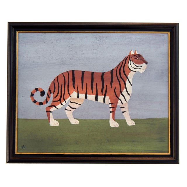 Matt Rix, Bengal Tiger Facing Right, 2000s, Discarded Household Paint on Board For Sale - Image 12 of 12