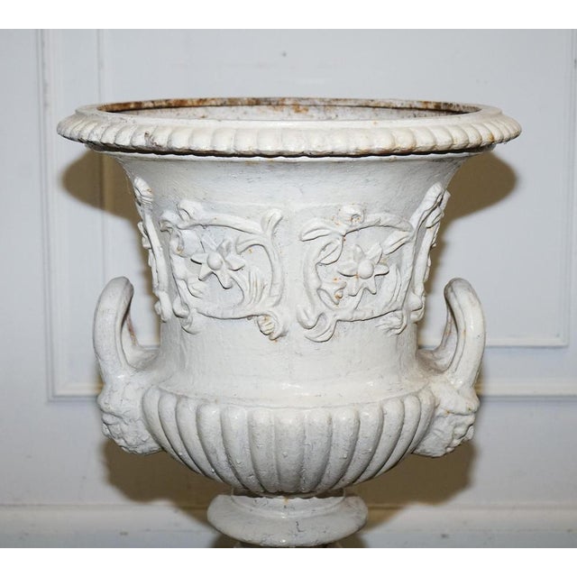 Victorian Painted Cast Iron Urn For Sale - Image 4 of 13