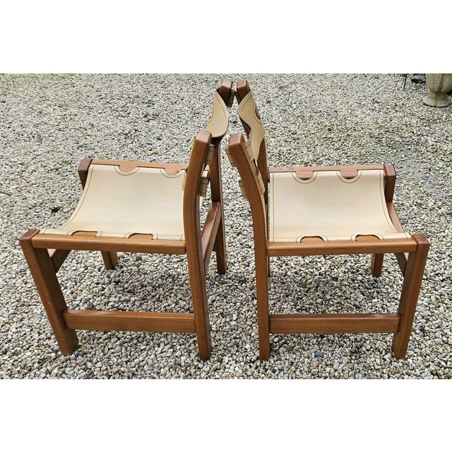 Set of Chairs in Elm and Cream Leather from Maison Regain For Sale - Image 11 of 16
