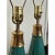 Vintage Mid-Century Modern Ceramic Table Lamps in Turquoise and Gold - A Pair For Sale - Image 4 of 8