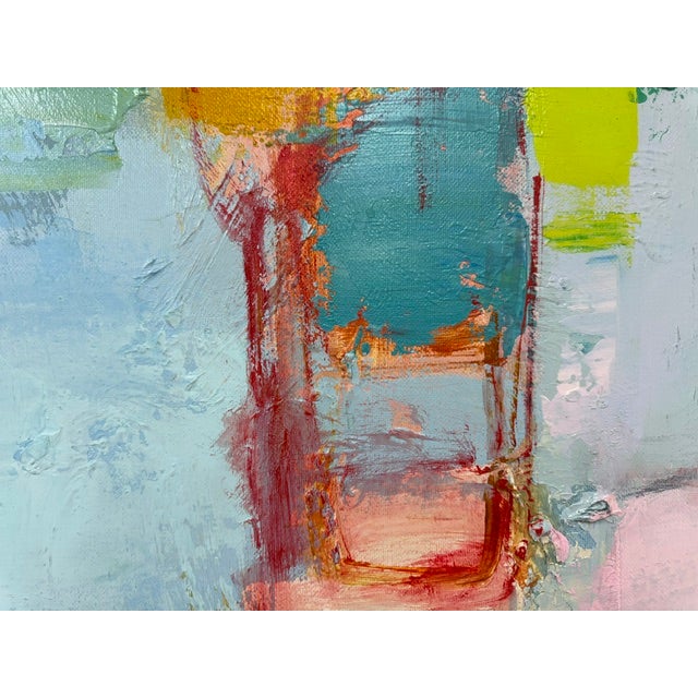Vibrant Modern Abstract Geometric Canvas - Original Multicolored Acrylic Art For Sale - Image 9 of 9