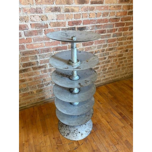 Farmhouse Antique Industrial Salvaged Steel Rotating Organizer For Sale - Image 3 of 14