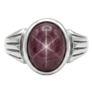 Natural Star Ruby Ring. Star Ruby Unisex Signet Ring Us 7 For Sale