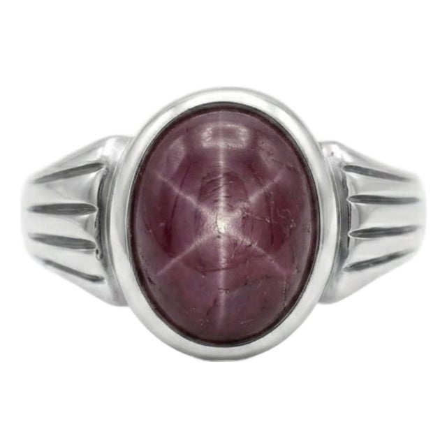Natural Star Ruby Ring. Star Ruby Unisex Signet Ring Us 7 For Sale