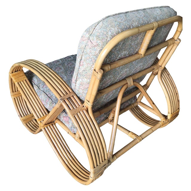 1940s Restored Five-Strand Round Full Pretzel Rattan Sofa & Lounge Living Room, 4 Pieces For Sale - Image 10 of 15