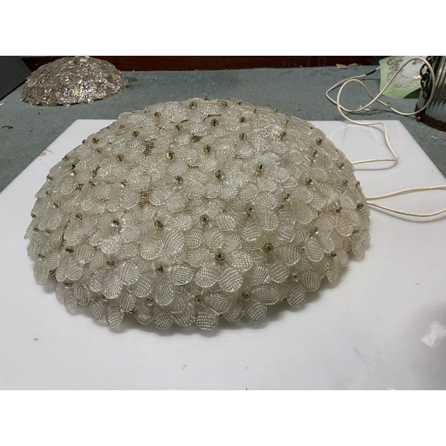 Large Murano Glass Flower Flush Mount attributed to Seguso, Italy, 1960s For Sale - Image 12 of 14