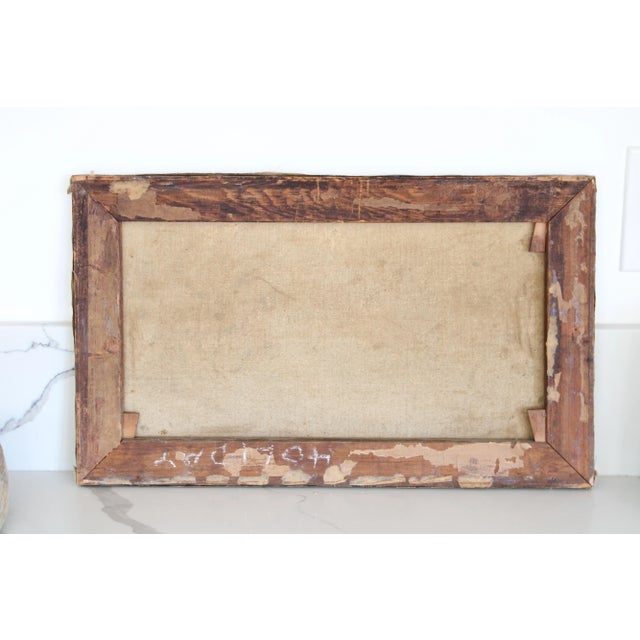 19th Century Original French Oil Painting on Canvas Landscape For Sale - Image 4 of 5