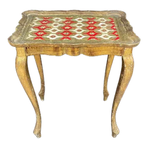 Vintage Italian Florentine Gold Gilt Wooden Side Table