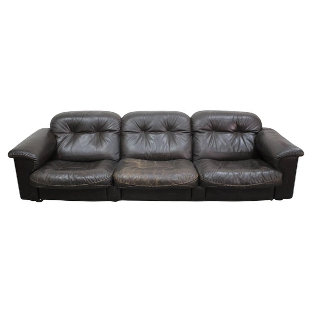 Adjustable DS-110 Three-Seater Sofa in Leather from De Sede, 1970s For Sale