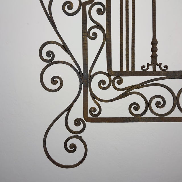 Antique Decorative Wrought Iron Wall Panel, Italy, 1920s For Sale - Image 11 of 18