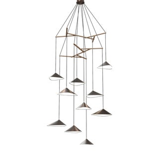 Emily V10 Group Pendant Light in Dark Bronze Semi-Matte by Daniel Becker for Moss Objects For Sale