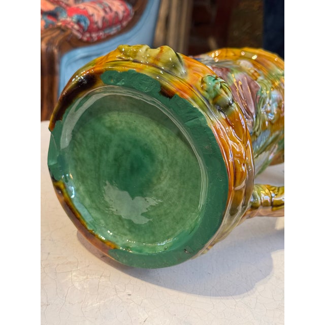 Antique Minton-Style Majolica Pottery Pitcher For Sale - Image 12 of 12