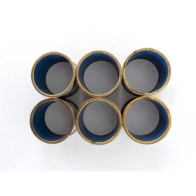 Green Vintage Cloisonné Napkin Rings, Set 6 For Sale - Image 8 of 10