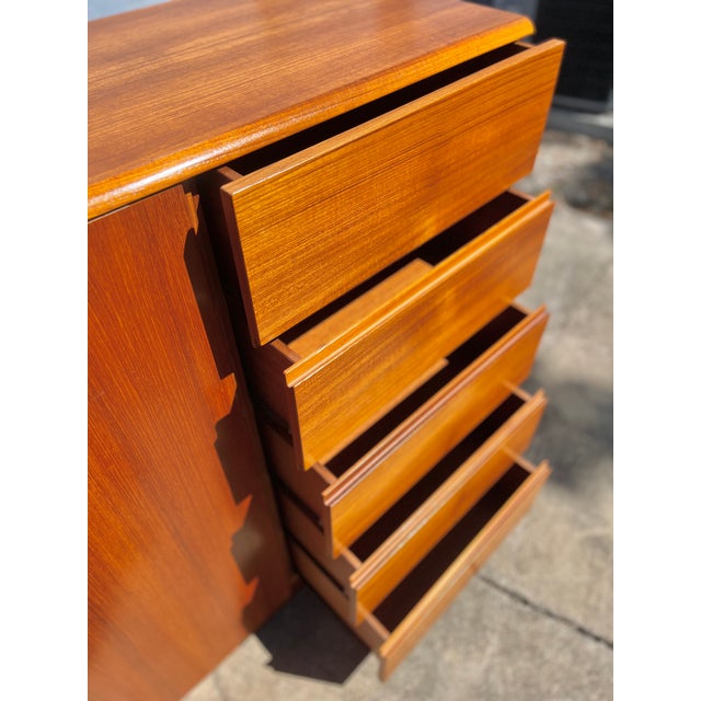 Danish Mid 20th Century Modern Teak Highboy Dresser or Gentlemen’s Chest For Sale - Image 12 of 17
