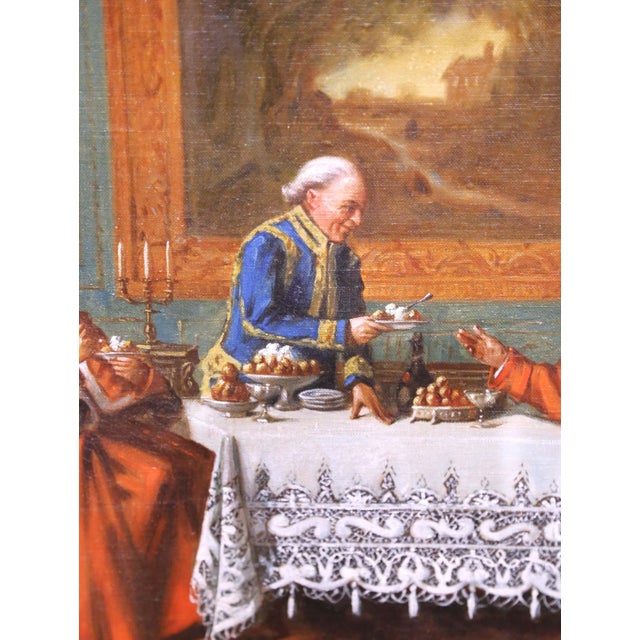 Wood Early 20th Century French Cardinal Genre Interior Painting Signed R. Fricheville For Sale - Image 7 of 11