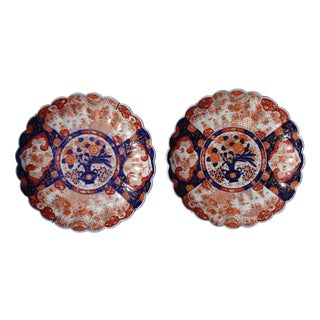 19th Century Japanese Porcelain Imari Chargers, 1980s, Set of 2 For Sale