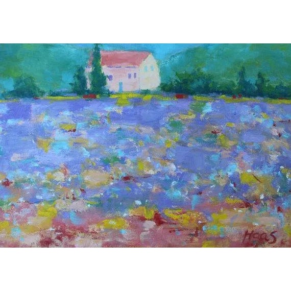 Wood Provence Lavender, Modern Impressionist Oil Painting For Sale - Image 7 of 12