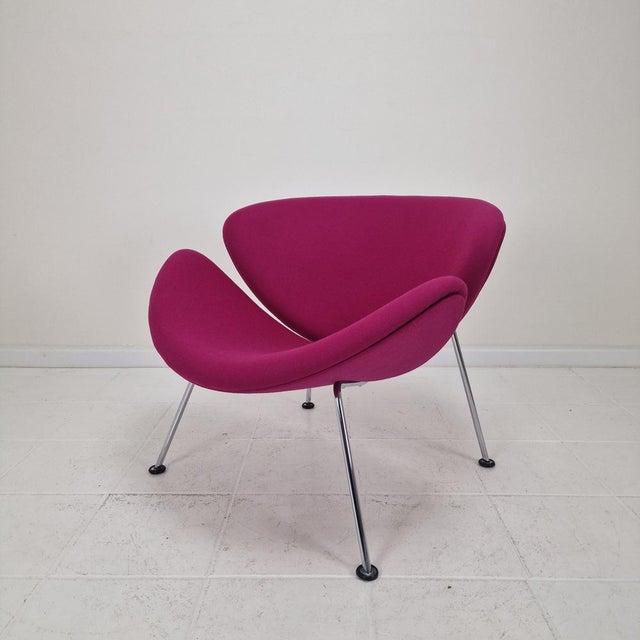 Mid-Century Modern Orange Slice Chair with Ottoman by Pierre Paulin for Artifort, 1980s, Set of 2 For Sale - Image 3 of 18