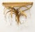 Gold Mid-Century Hollywood Regency Italian Gilt Tole & Crystals Wall Brackets Shelves - a Pair For Sale - Image 8 of 9