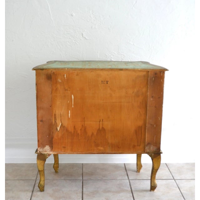 Wood 1950s Hollywood Regency Gilt Decorated Commode or Dresser For Sale - Image 7 of 12