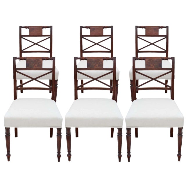 Antique Mahogany Dining Chairs in the style of Gillows, Set of 6 For Sale
