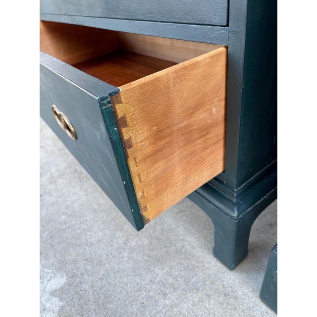 Slate Gray Vintage Pair Henredon Michael Taylor Boho Chests Drawers Dressers Hollywood a Pair For Sale - Image 8 of 12