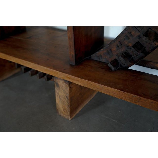 Wood Brutalist Round Cabinet, Brazil, 1970s For Sale - Image 7 of 9