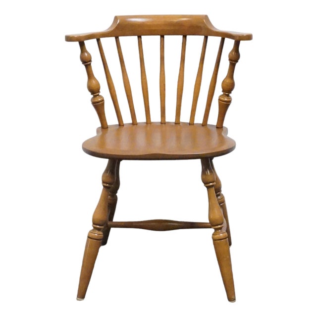 Conant Ball Solid Hard Rock Maple Colonial Early American Spindle Back Dining Side Chair 3525 2111 For Sale