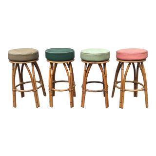Heywood Wakefield Bamboo Barstools - Set of 4 For Sale