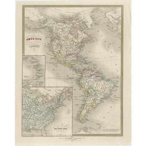 French Map of North and South America by Cortambert, 1864 For Sale - Image 11 of 11