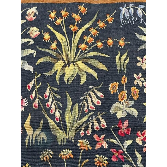 Textile Mid-Century French Aubusson Tapestry Mille Fleurs, 1920s For Sale - Image 7 of 18