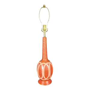 1960s Fortune Lamp Co. Pink Ceramic Genie Bottle Table Lamp
