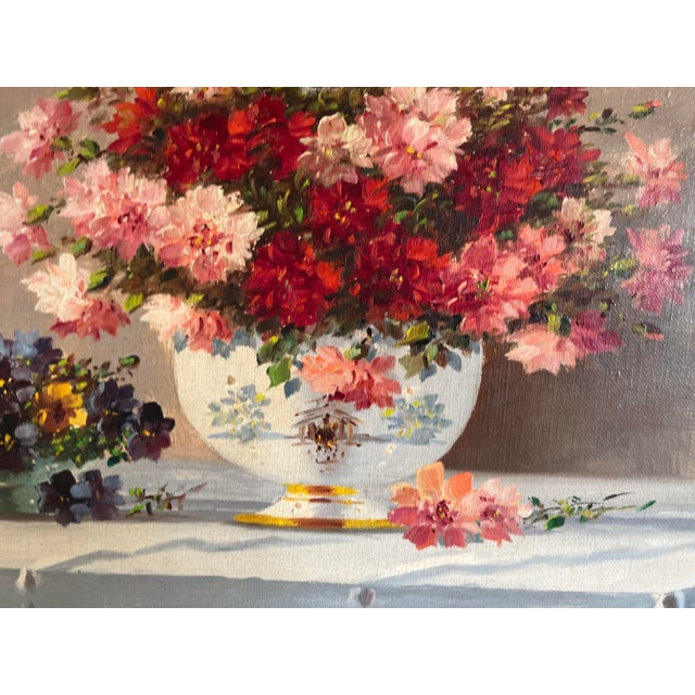 Still Life Oil Painting by Kiest Vukovic – Floral Arrangement With Chinoiserie Urn For Sale - Image 4 of 9