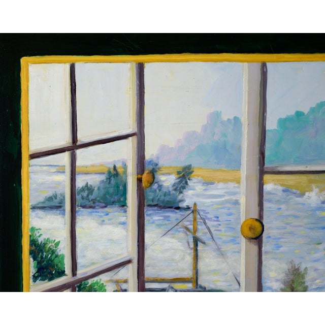 American Trompe l'Oeil Still Life and Landscape in Acrylic on Masonite by Richard M. Bacon For Sale - Image 3 of 9