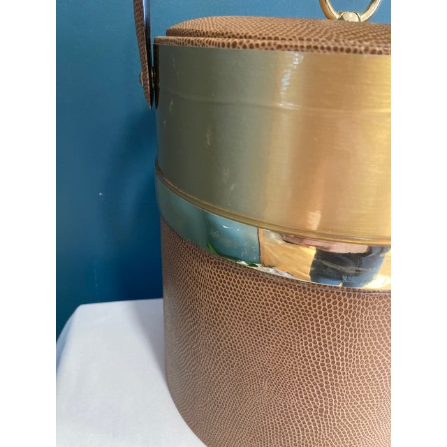 Mid 20th Century Georges Briard Mid-Century Ice Bucket With Faux Leather For Sale In Oklahoma City - Image 6 of 12