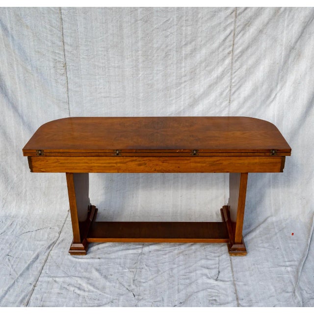 1930s Art Deco Flip Top Console Pedestal Table For Sale In Tampa - Image 6 of 12