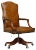 Vintage Brown Leather Oak Framed Captains Directors Armchair For Sale