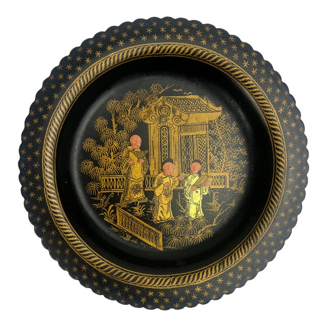 Early 20th Century Hand Painted Papier-Mâché Plate For Sale