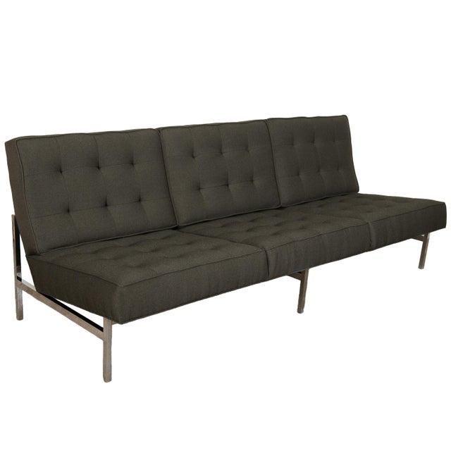 Mid-Century Modern Original Mid-Century Modern 1955 Florence Knoll Parallel Bar Sofa Fully Restored For Sale - Image 3 of 10