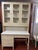 Wood Thomasville Allegro Faux Bamboo Desk With Bookcase Hutch Top and Chair For Sale - Image 7 of 18