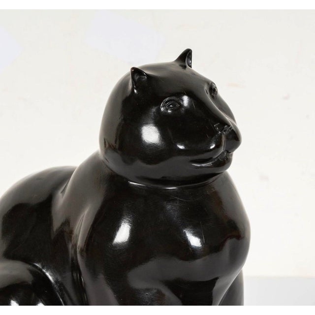 Early 21st Century Exquisite Bronze Foundry Edition Cat Sculpture After Fernando Botero, Cast at Fonderia Mariani, Italy For Sale - Image 5 of 7