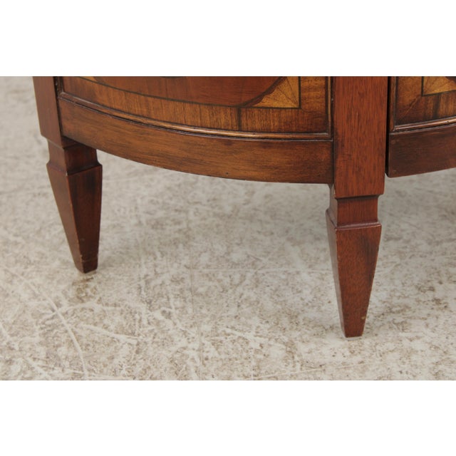 Trosby Inlaid Yew Wood Demilune Cabinet Commode For Sale - Image 12 of 18