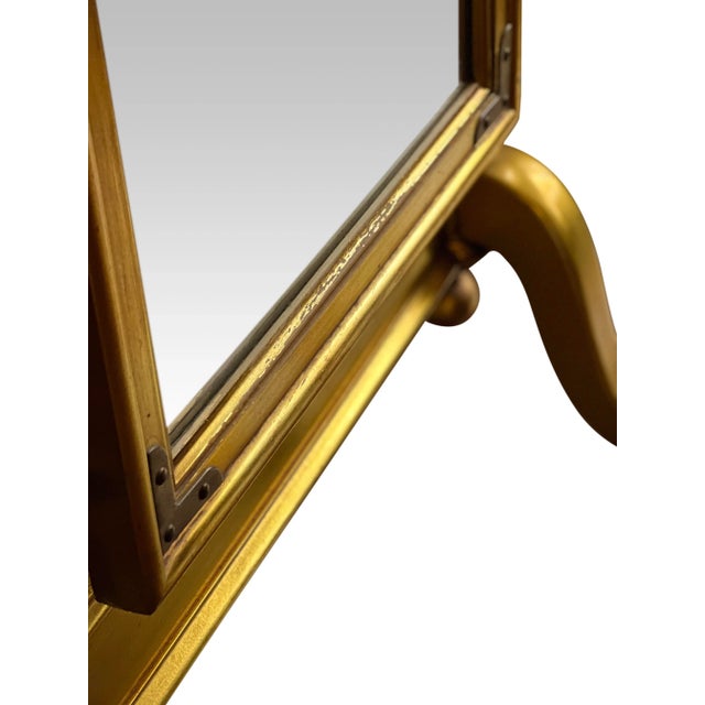 1970s Hollywood Regency Giltwood Cheval Floor Mirror For Sale - Image 9 of 13