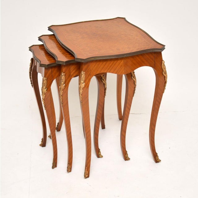 1930s Vintage French Louis XV Style Nesting Tables, 1930, Set of 3 For Sale - Image 5 of 13