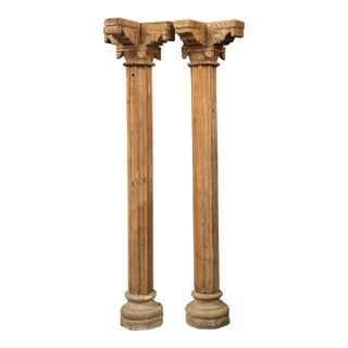 Pair of Antique Indian Teak Pillars / Columns For Sale